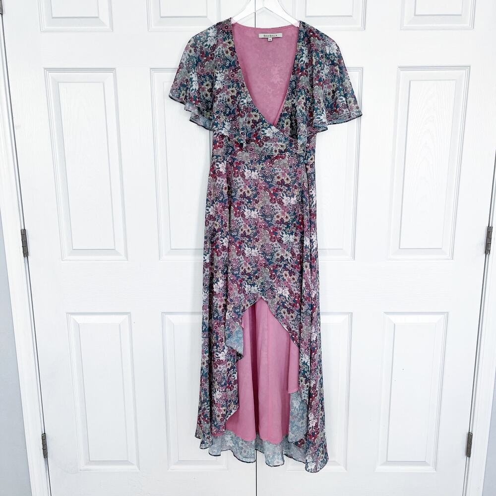 Baybala Marian Piper Floral Wrap Maxi High Low Cottagecore Garden Party Romantic